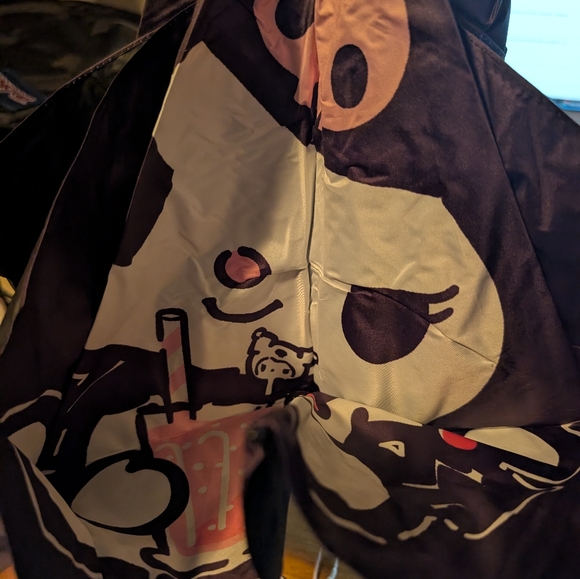 NWT NEW - Licensed Sanrio - Kuromi Black and Pink Umbrella - Picture 3 of 4